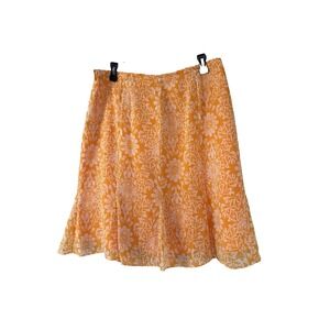Y2K Womens XLarge Skirt Floral Lined Elastic Waist Flutter Hem Cottage Fairycore